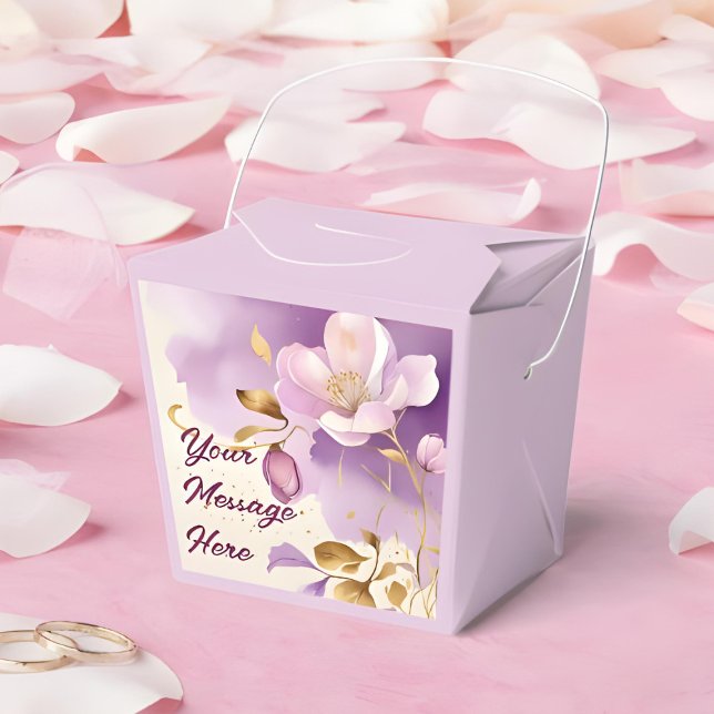 Pretty Purple Gold Floral  Favour Box (Creator Uploaded)