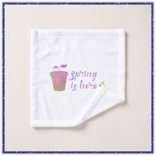 Pretty Purple & Green SPRING IS HERE    Wash Cloth