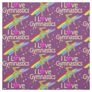 PRETTY PURPLE GYMNASTICS LOVE FABRIC