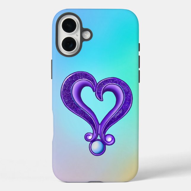 Pretty Purple Heart Case-Mate iPhone Case (Back)