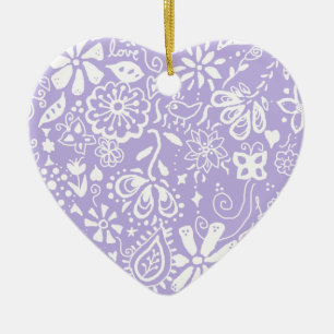 Pretty Purple Heart Ornament Decoration