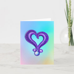Pretty Purple Heart Thank You Card