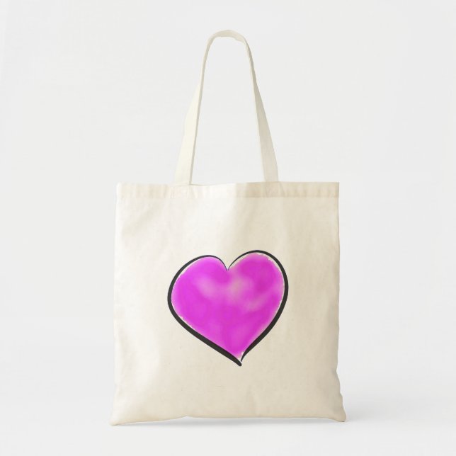 Pretty Purple Heart Tote Bag (Front)