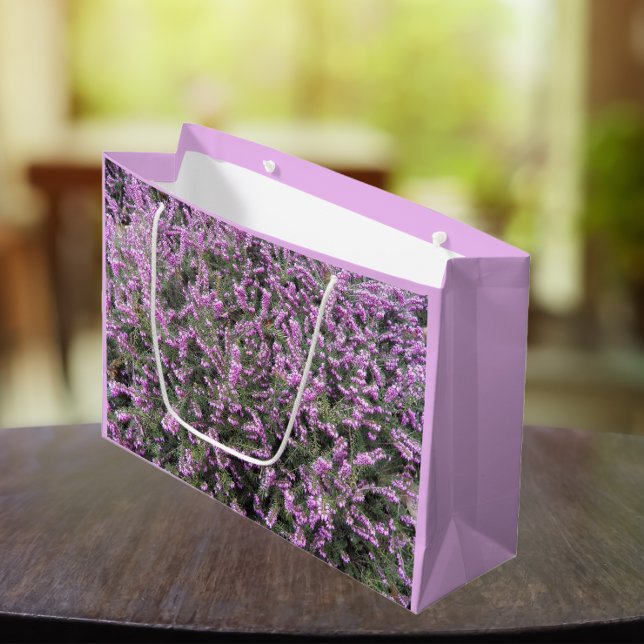 Pretty Purple Heather Floral Large Gift Bag (In Situ)