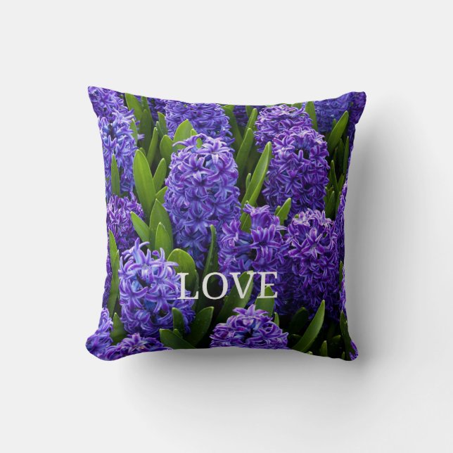 Pretty Purple Hyacinths in Bloom Cushion (Front)