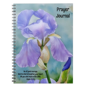 Pretty Purple Iris Flower Art Prayer Journal