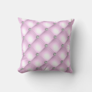 Pretty Purple Jewelled  Satin Look Cushion