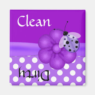 Pretty Purple Ladybug Dishwasher Magnet