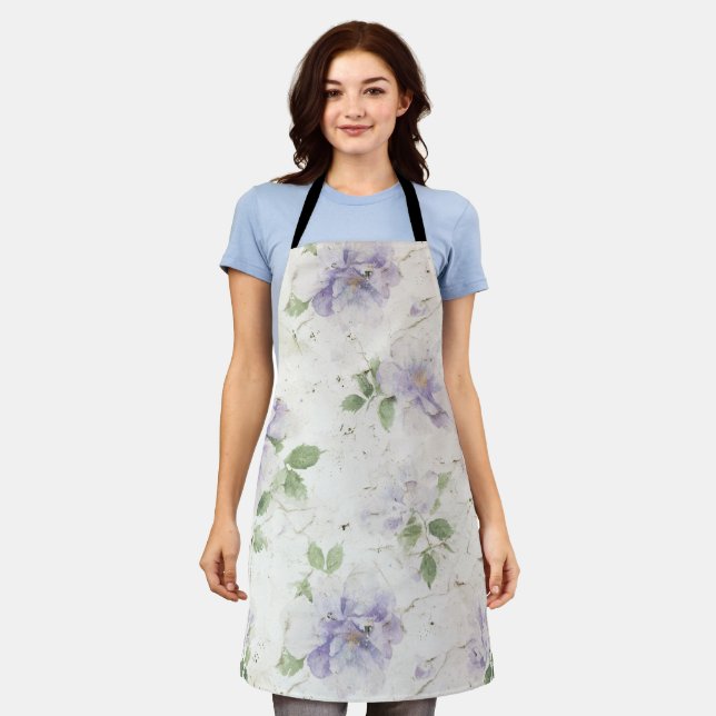 Pretty Purple Lavender Flowers Apron (Worn)