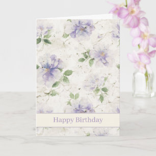 Pretty Purple Lavender Flowers Birthday Card