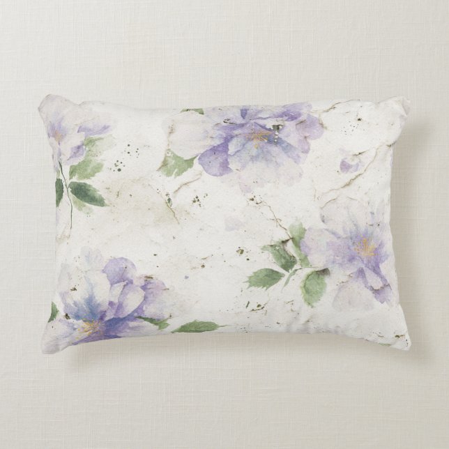 Pretty Purple Lavender Flowers Decorative Cushion (Front)