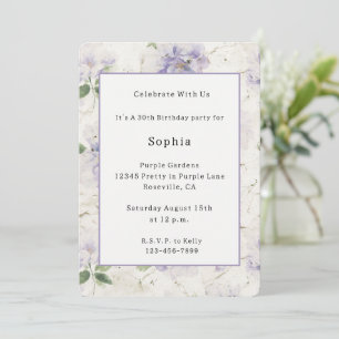 Pretty Purple Lavender Flowers Invitation
