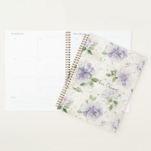 Pretty Purple Lavender Flowers Planner