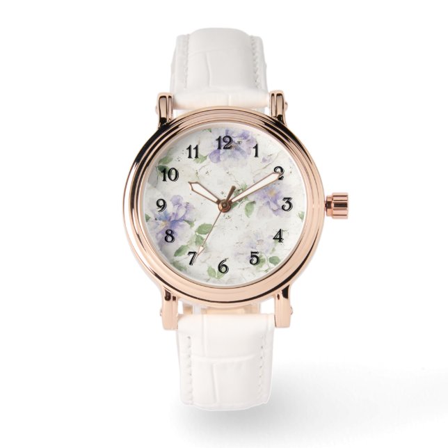 Pretty Purple Lavender Flowers Watch (Front)