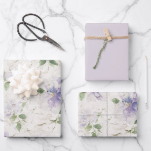 Pretty Purple Lavender Flowers Wrapping Paper Sheet