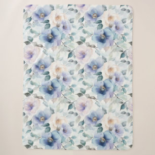 Pretty Purple Lavender White Flowers Sherpa Blanket