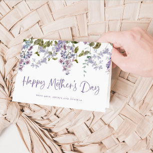 Pretty Purple Lilac Happy Mother's Day Holiday Card