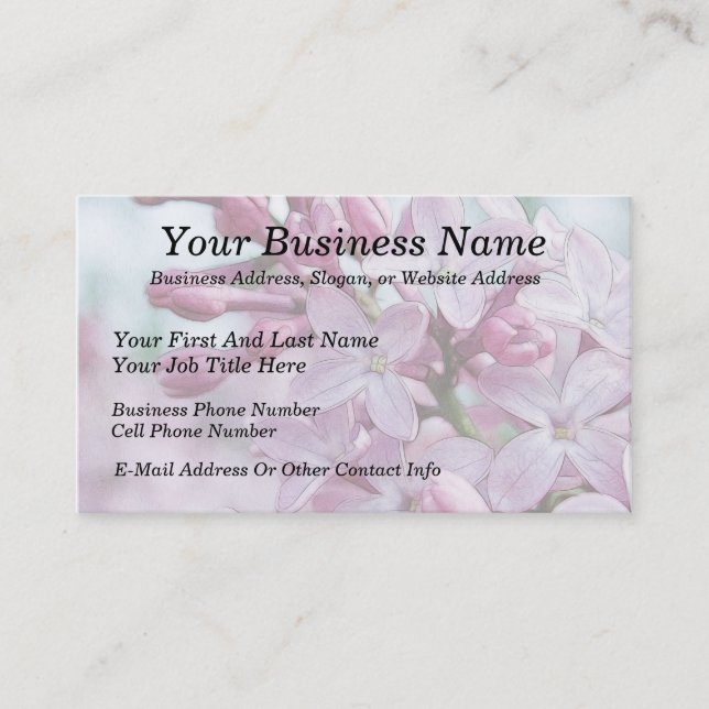 Pretty Purple Lilacs Business Card (Front)