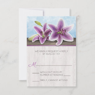 Pretty Purple Lily RSVP Cards