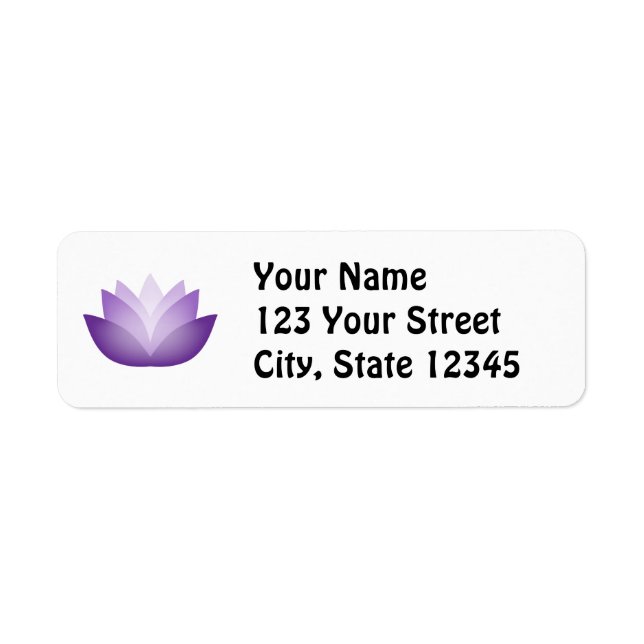 Pretty Purple Lotus Return Address Label (Front)