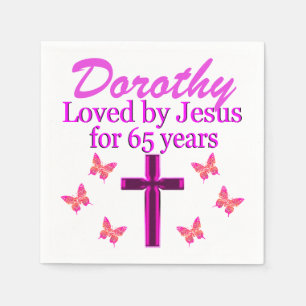 PRETTY PURPLE LOVED BY JESUS 65TH CUSTOM NAPKINS