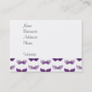 Pretty Purple Masquerade Masks Mardi Gras Business Card