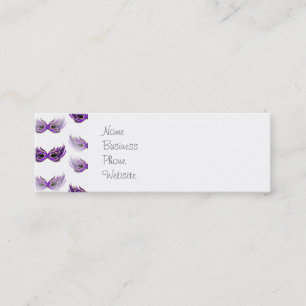 Pretty Purple Masquerade Masks Mardi Gras Mini Business Card