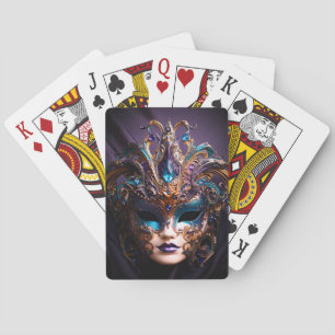 Pretty Purple Masquerade Masks Mardi Gras Playing Cards