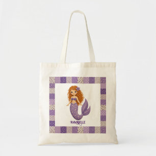 Pretty Purple Mermaid Quilt Personalise Tote Bag