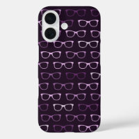 Pretty Purple Nerdy Hipster Eyeglasses Pattern