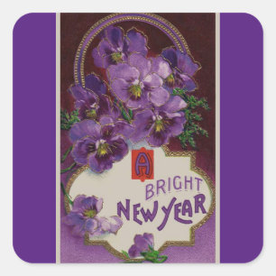 Pretty Purple New Year Sticker