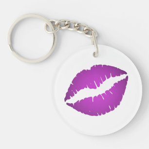 Pretty Purple Ombre Lipstick Pout Kiss Key Ring