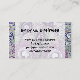 Pretty Purple Peacock Feathers Elegant Design Business Card