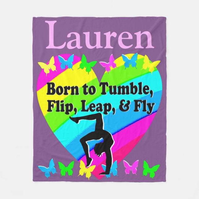 PRETTY PURPLE PERSONALIZED GYMNAST BLANKET (Front)
