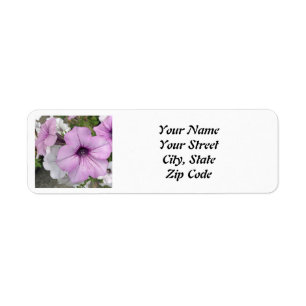 Pretty Purple Petunia Photo Return Address Label
