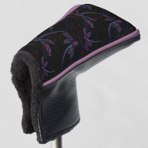 Pretty Purple Pixelated Dragonfly Golf Head Cover