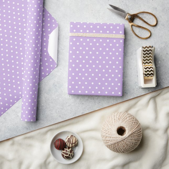 Pretty Purple Polkadot Gender Neutral Wrapping Paper (Crafts)