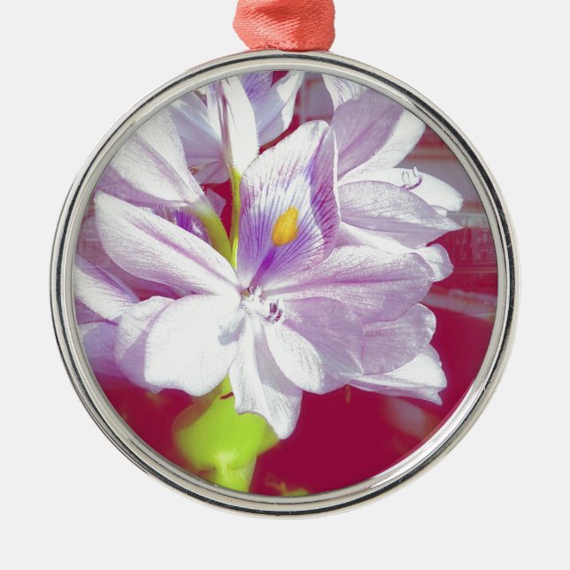 Pretty Purple Pond Plant Flower Metal Tree Decoration (Front)