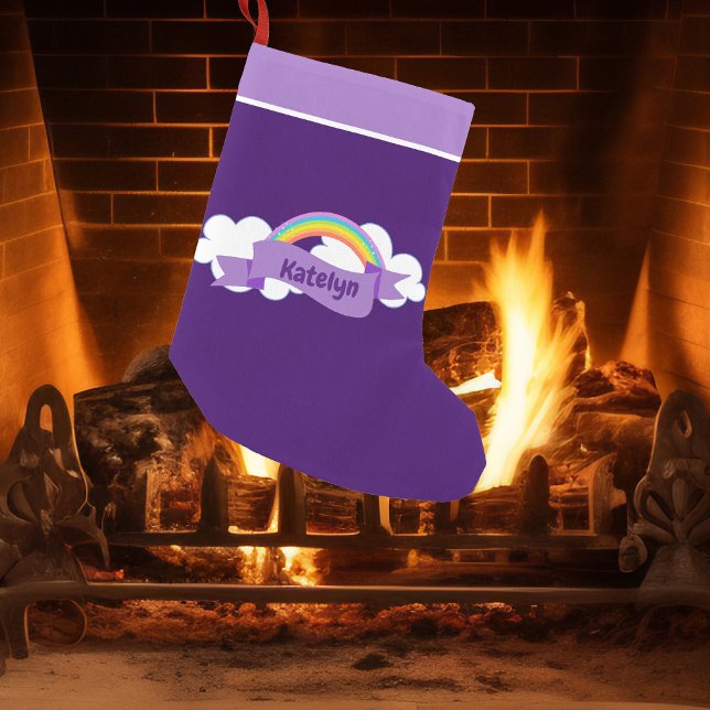 Pretty Purple Rainbow Custom Small Christmas Stocking (Creator Uploaded)
