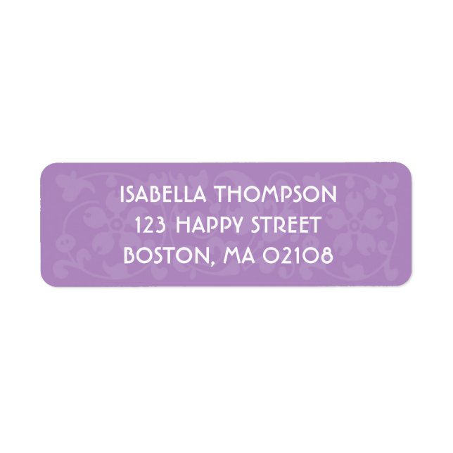 Pretty Purple Return Address Label (Front)