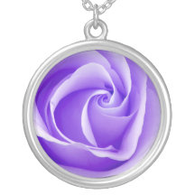 Pretty Purple Rose Necklace