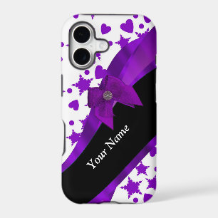 Pretty purple spotty girly pattern personalised
