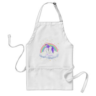 Pretty Purple Sweet Dreams Rainbow Unicorn Standard Apron
