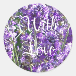 Pretty Purple Sweet Lavender 'With Love' Classic Round Sticker
