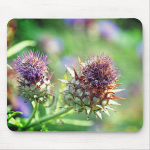 Pretty Purple Thistle Garden Flower Photo Mouse Pad
