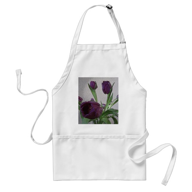 Pretty Purple Tulips Standard Apron (Front)