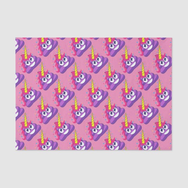 Pretty Purple Unicorn Poop Emoji Tissue Paper (Front)