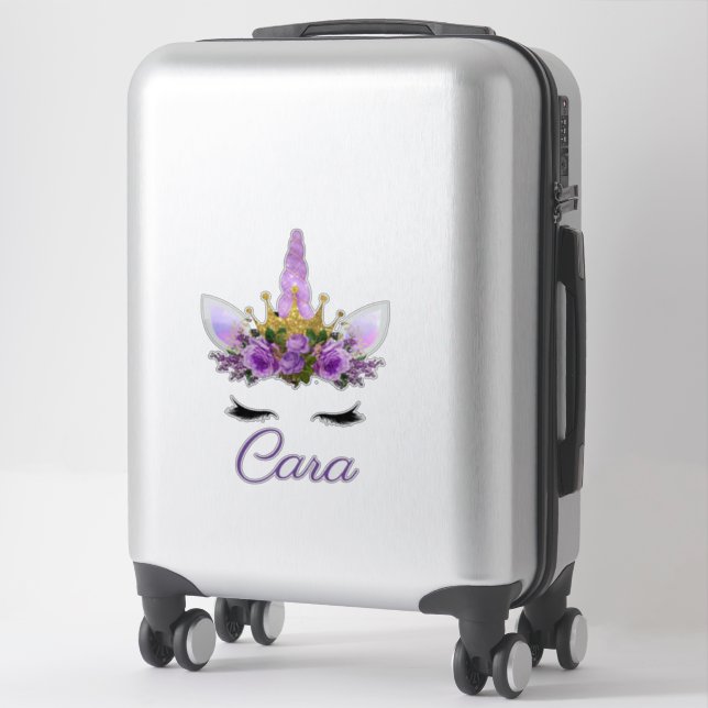 Pretty Purple Unicorn|Sparkly Gold Glitter Crown (Suitcase)