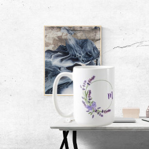 Pretty Purple Watercolor Floral,  Custom Name  Coffee Mug