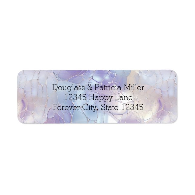 Pretty Purple White Blue Abstract Return Address Label (Front)